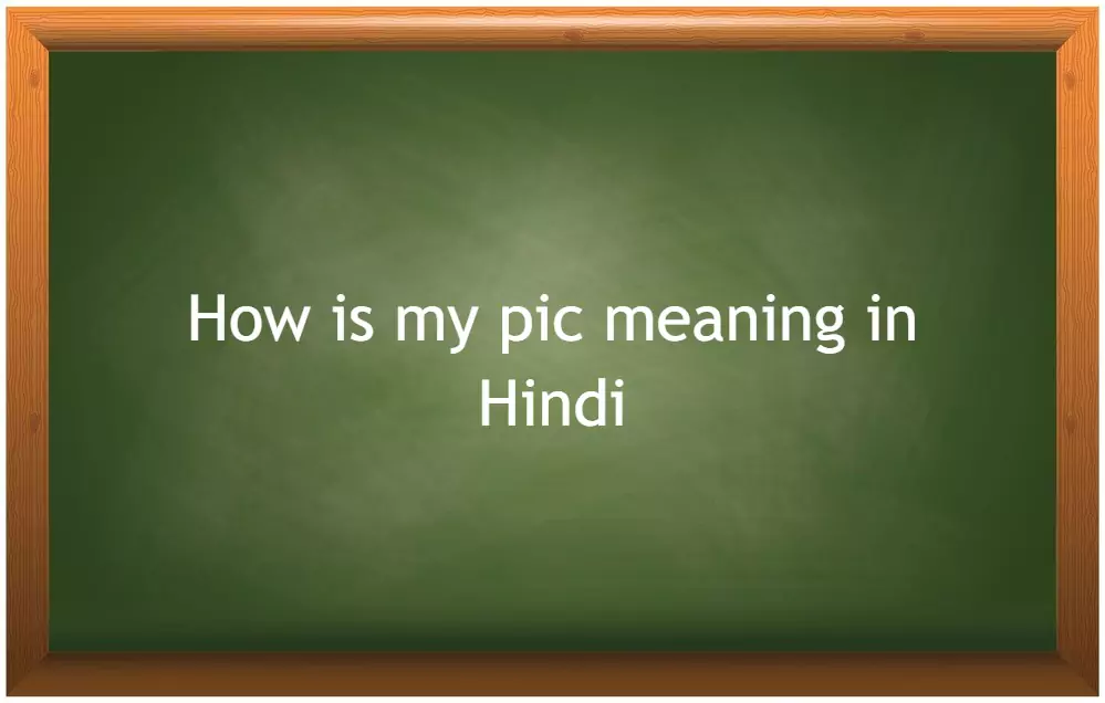 How is my pic meaning in Hindi